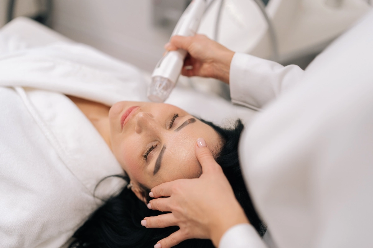 Patient receiving Microneedling Treatment at Truth Med Spa